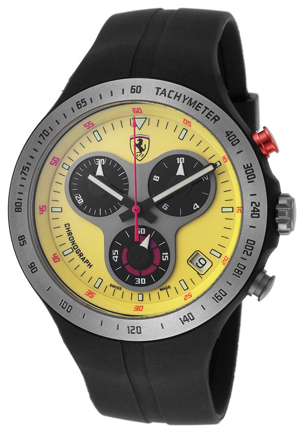 Reloj ferrari negro online y amarillo